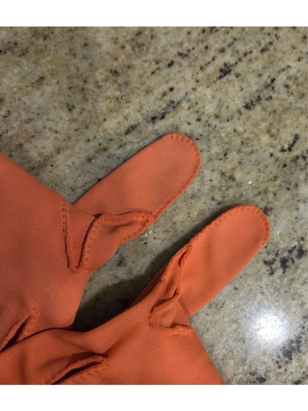 Vintage Womens Size XL XXL Pumpkin Orange Formal Stretch Nylon Gloves
